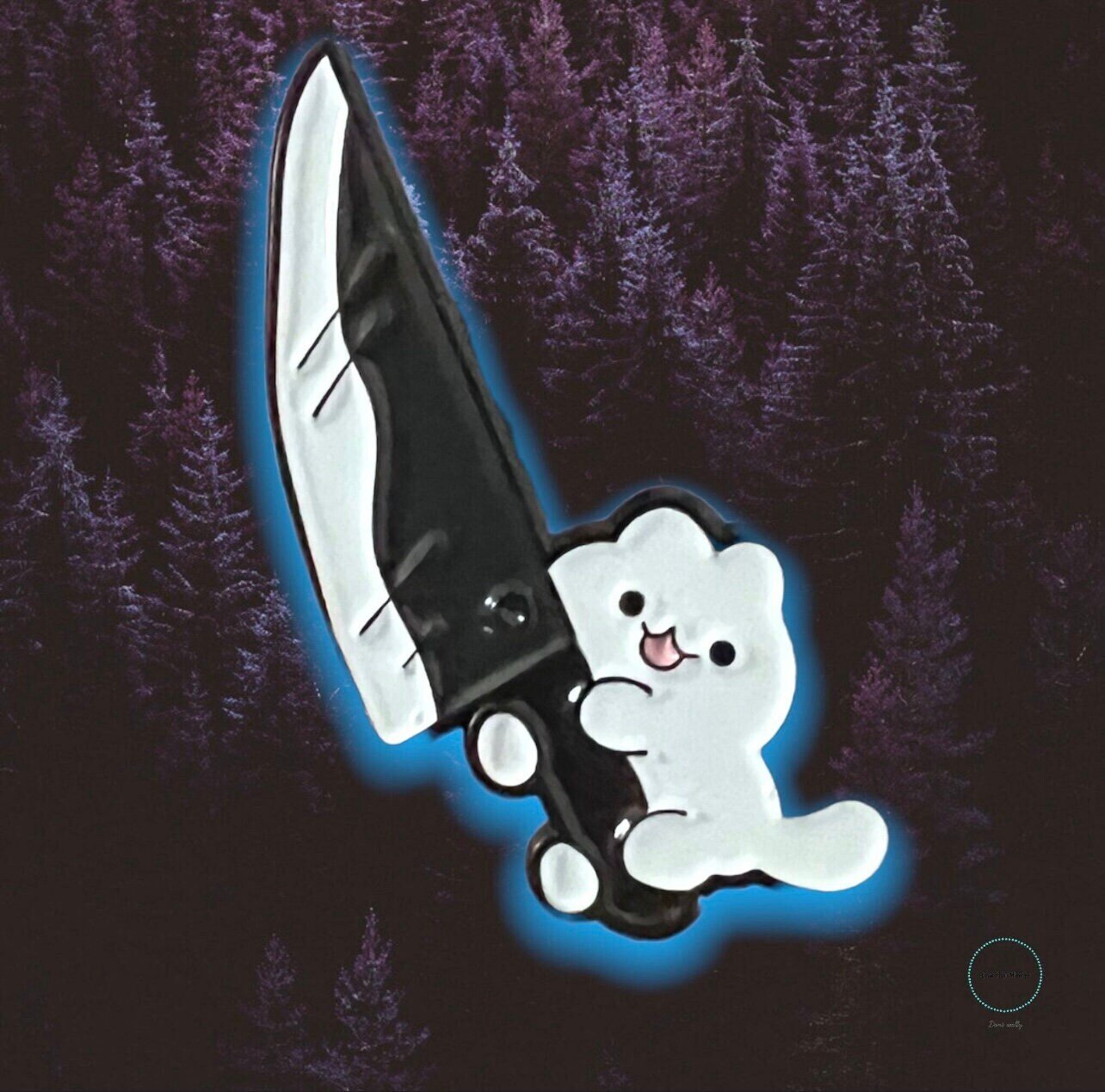 Knife - Violent - Cat - Kitty - Needle Minder - Pin - Magnet