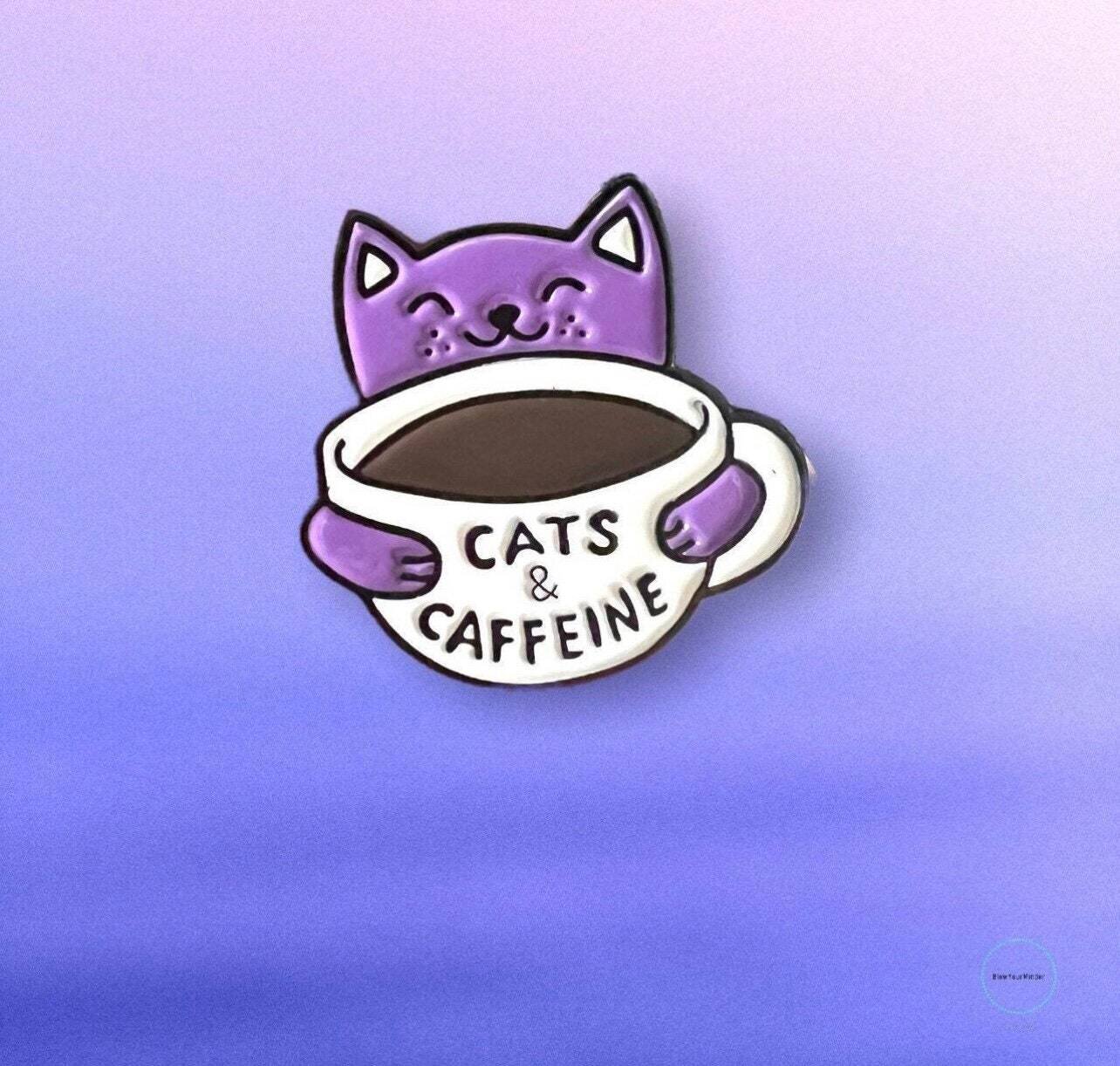 Cats - Caffeine - Cat - Kitten - Kitty - Feline - Pet - Needle Minder - Pin - Magnet