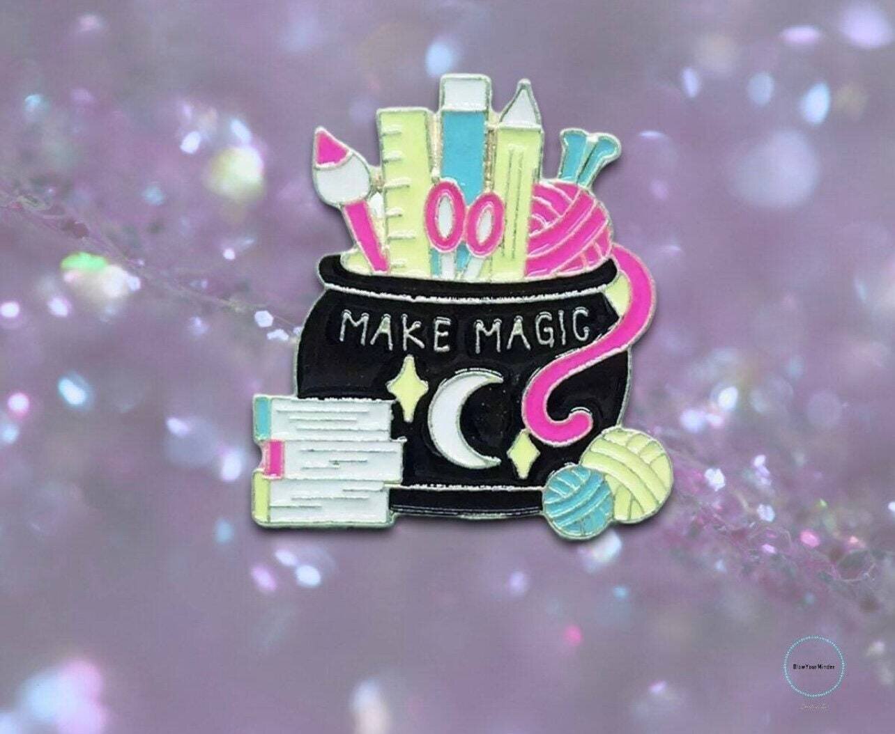 B Grade - Make Magic - Cauldron - Art - Needle Minder - Pin - Magnet