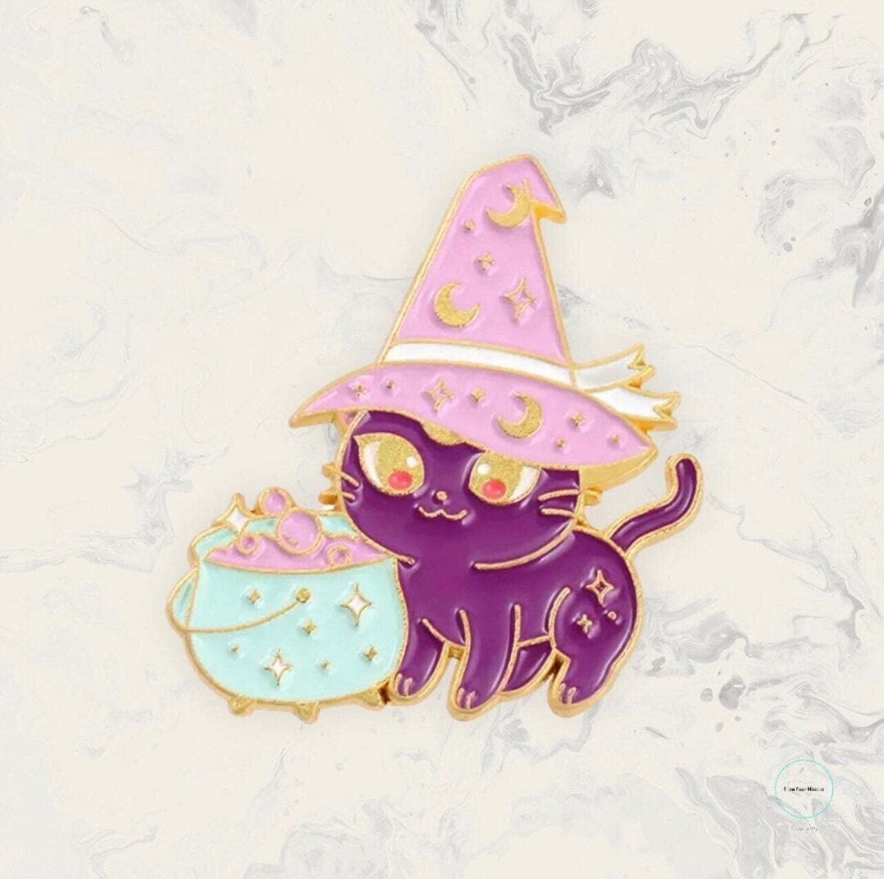 Witchy Cat - Witch - Halloween - Kitten - Kitty - Needle Minder - Pin - Magnet