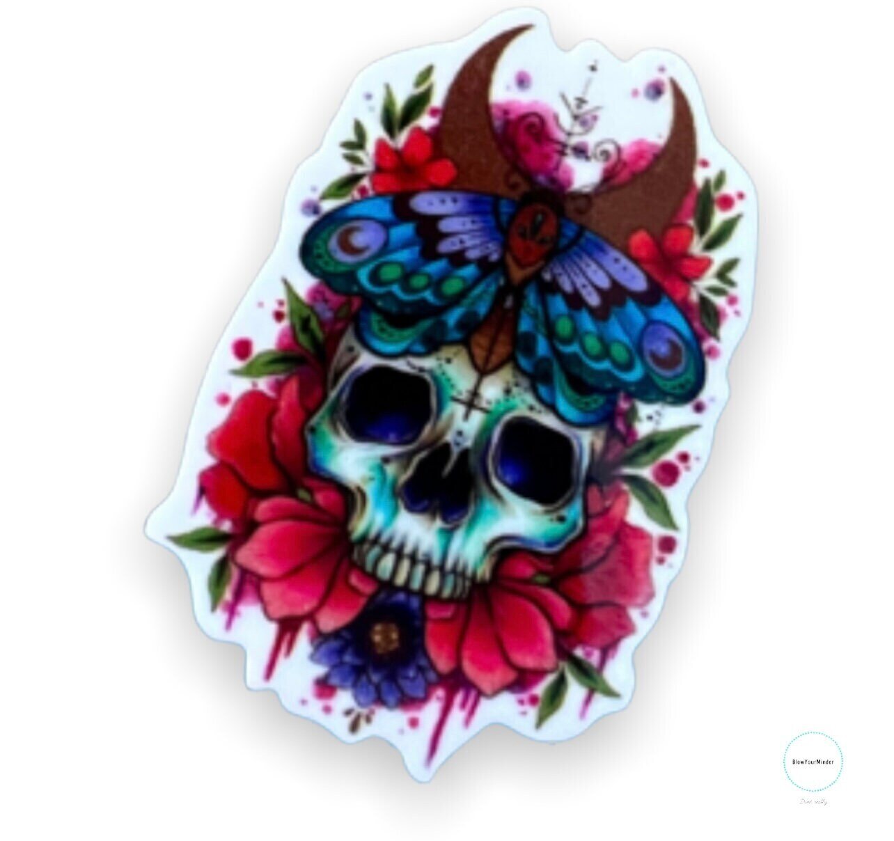 Butterfly Skull - Horror - Acrylic - Needle Minder - Pin - Magnet