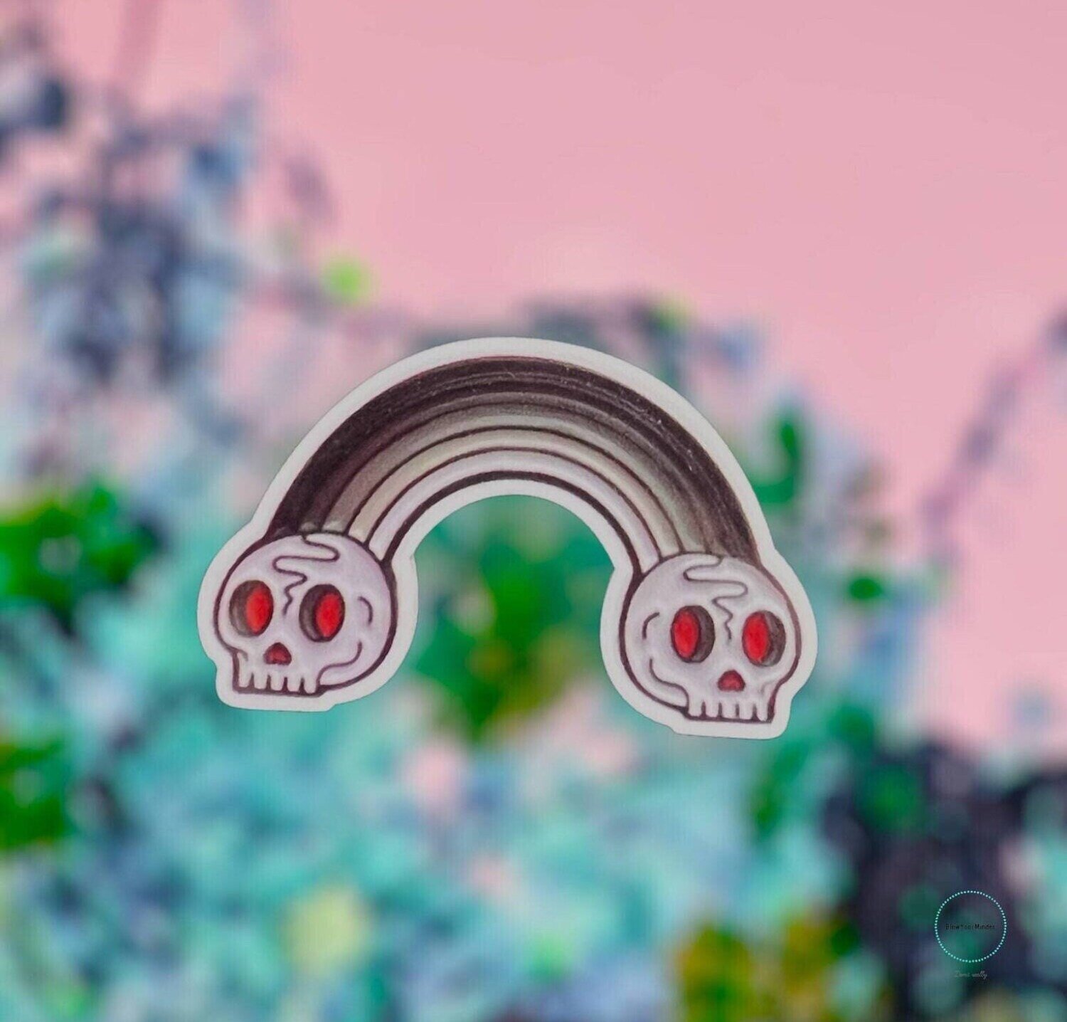 Skeleton - Rainbow - Skull - Bones - Acrylic - Needle Minder - Pin - Magnet