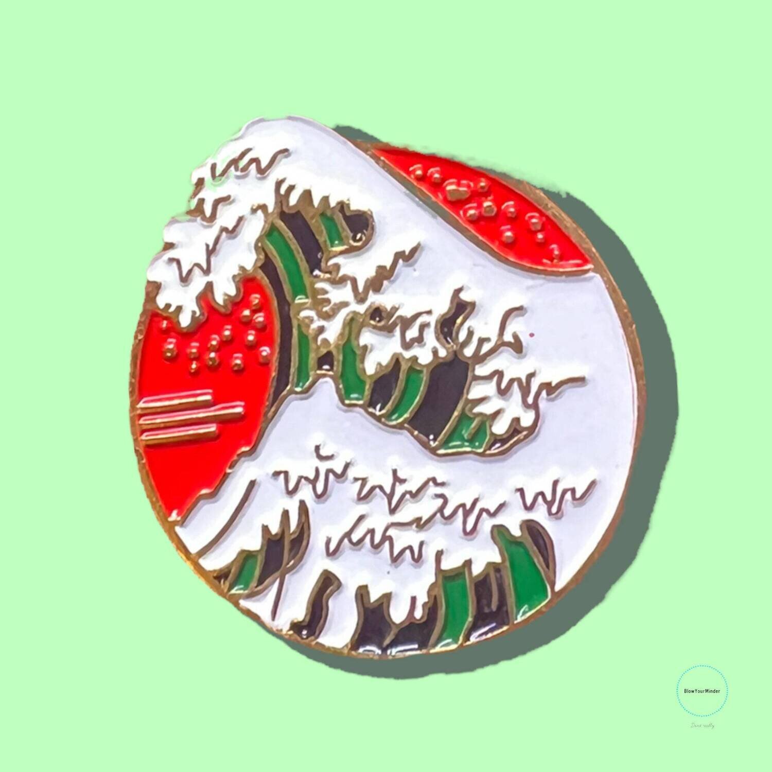 Japanese Painting - Wave - Needle Minder - Pin - Magnet