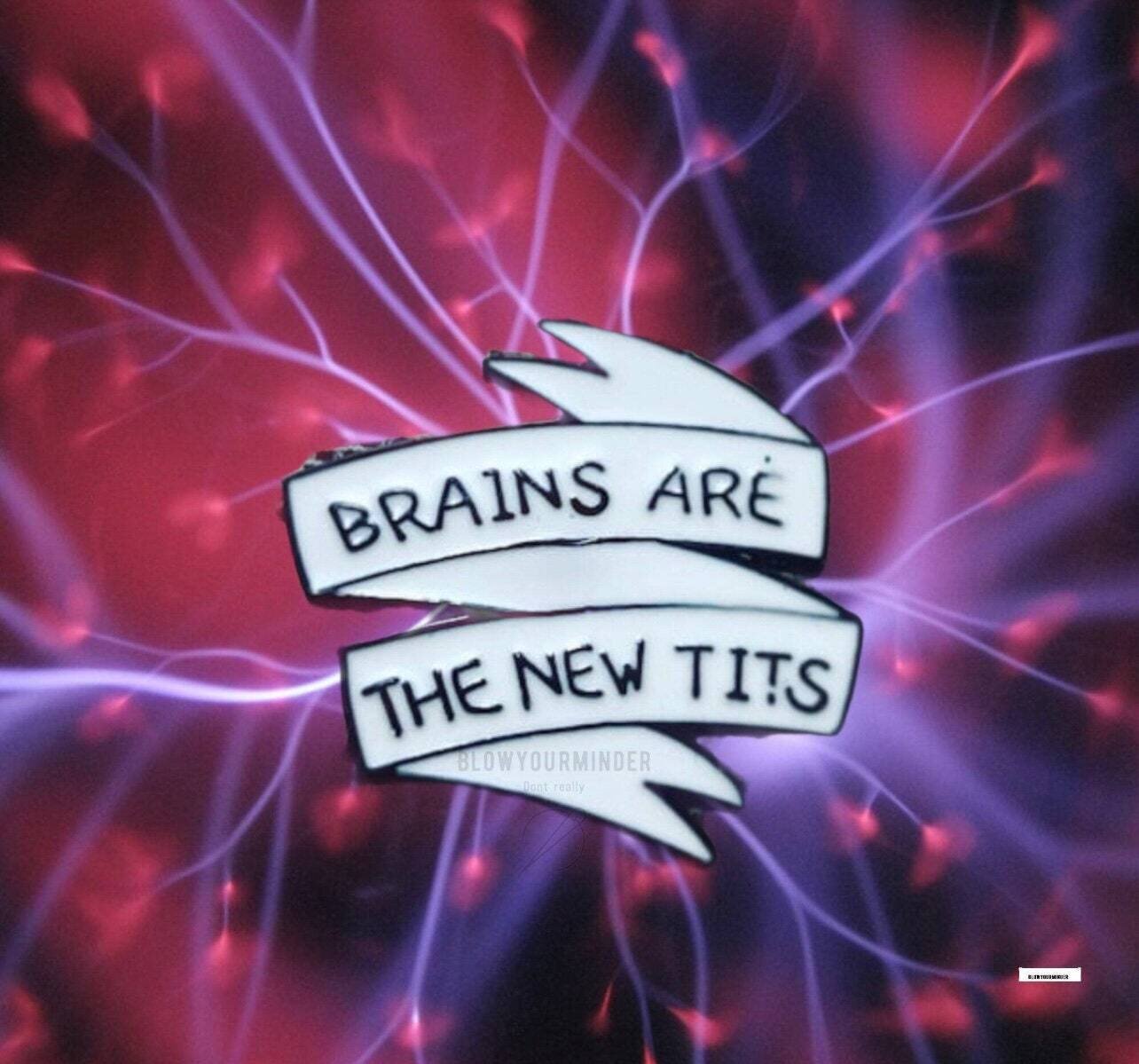 Brains Are The New Tits - Funny - Snarky - Smart - Needle Minder - Pin - Magnet