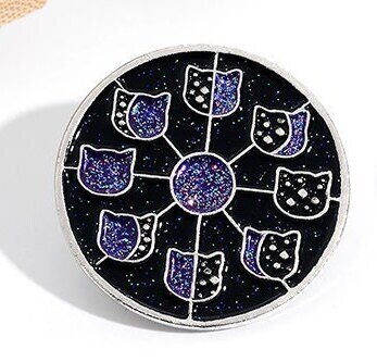 Moon Phase - Cat - Kitten - Kitty - Lunar - Luna - Needle Minder - Pin - Magnet