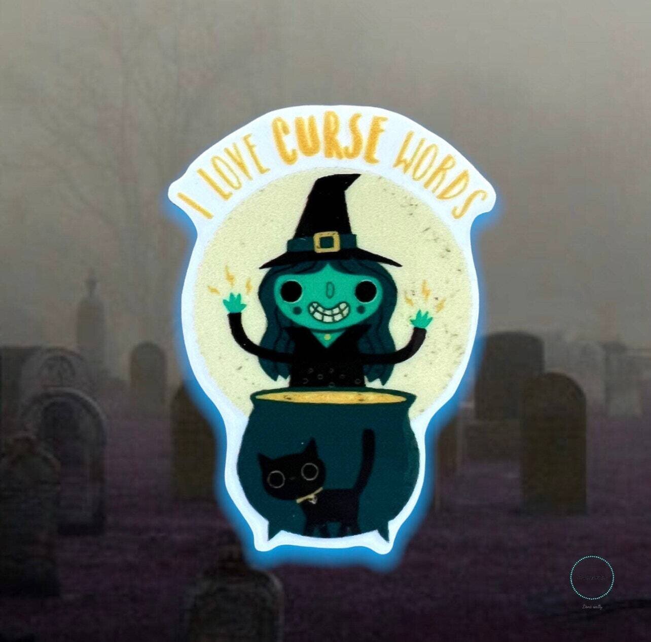 Curse Words Witch - Witchy - Halloween - Acrylic - Needle Minder - Pin - Magnet