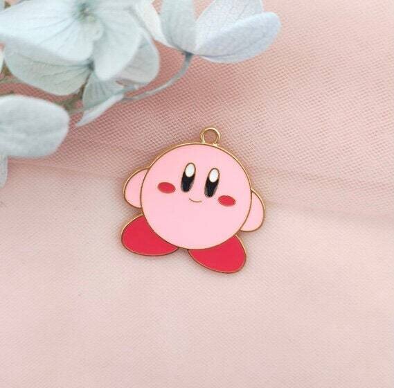 Pink - Cartoon - Kirby - Charm - Needle Minder - Pin - Magnet