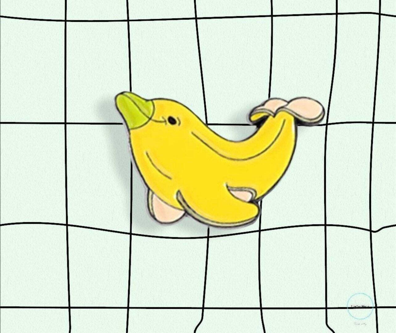 Dolphin - Banana - Animal - Fruit - Funny - Needle Minder - Pin - Magnet