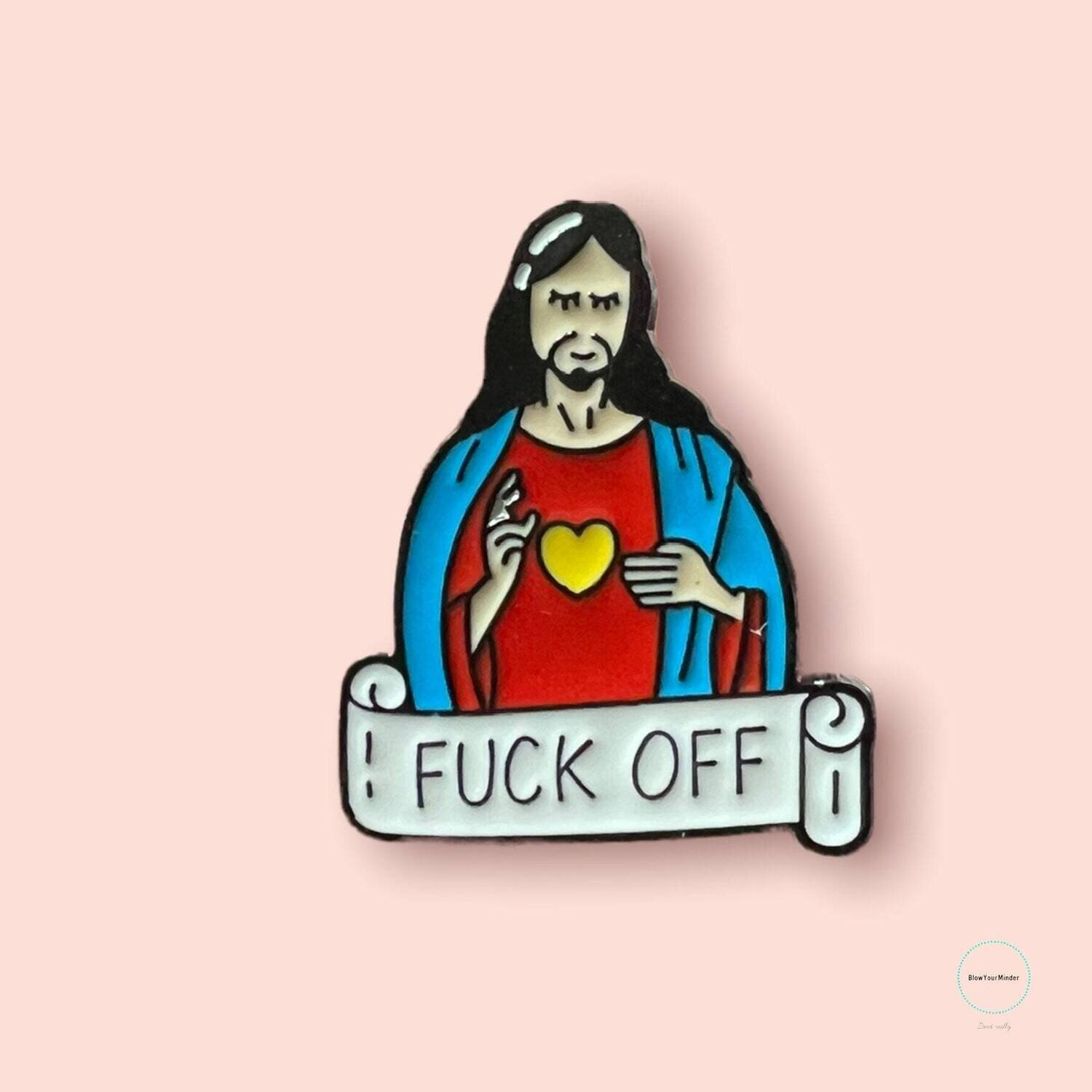 Jesus - F Off - Offensive - Lord - Offend - Needle Minder - Pin - Magnet