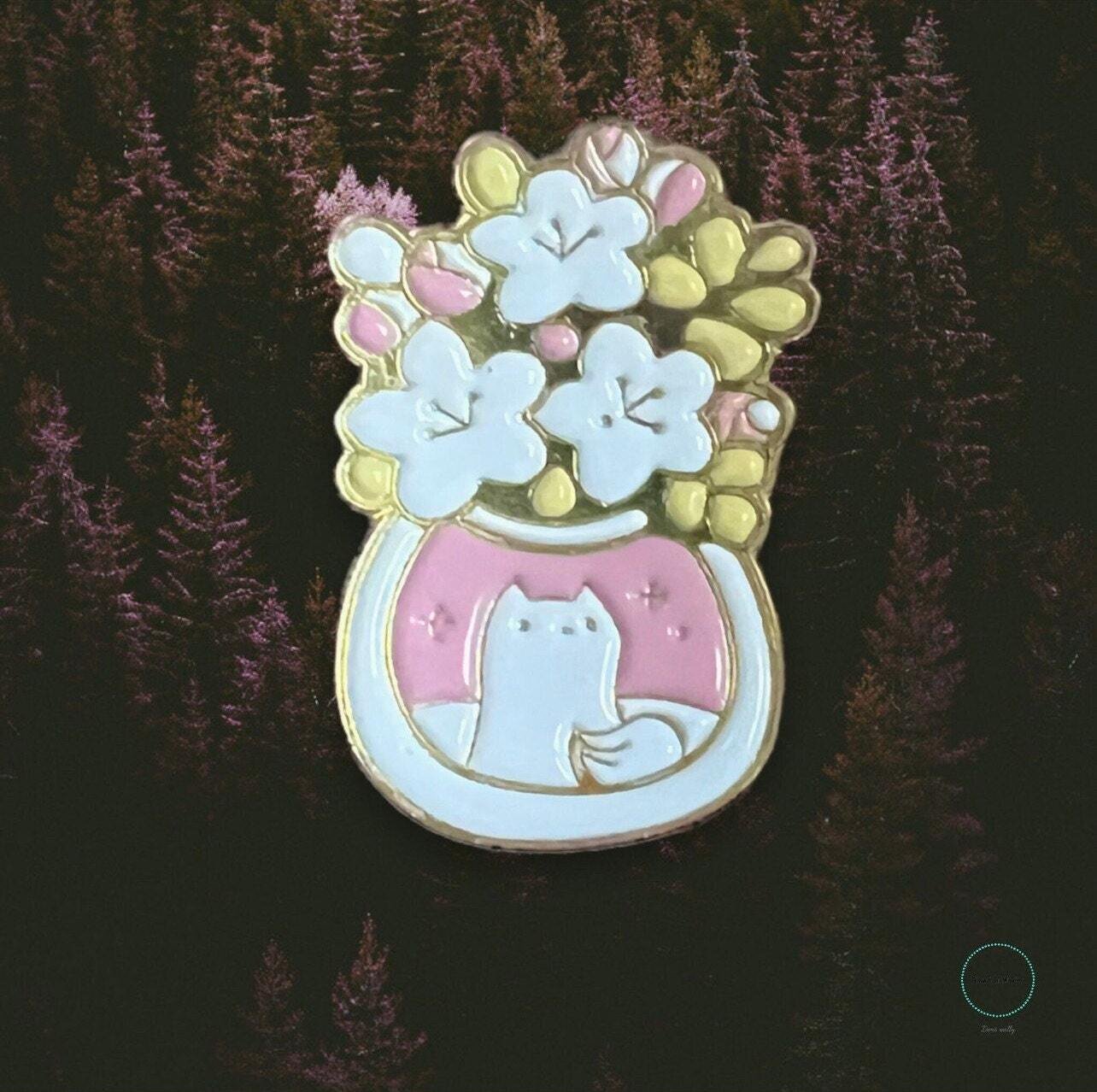 Fox - Cat - Vase - Flower - Animal - Needle Minder - Pin - Magnet
