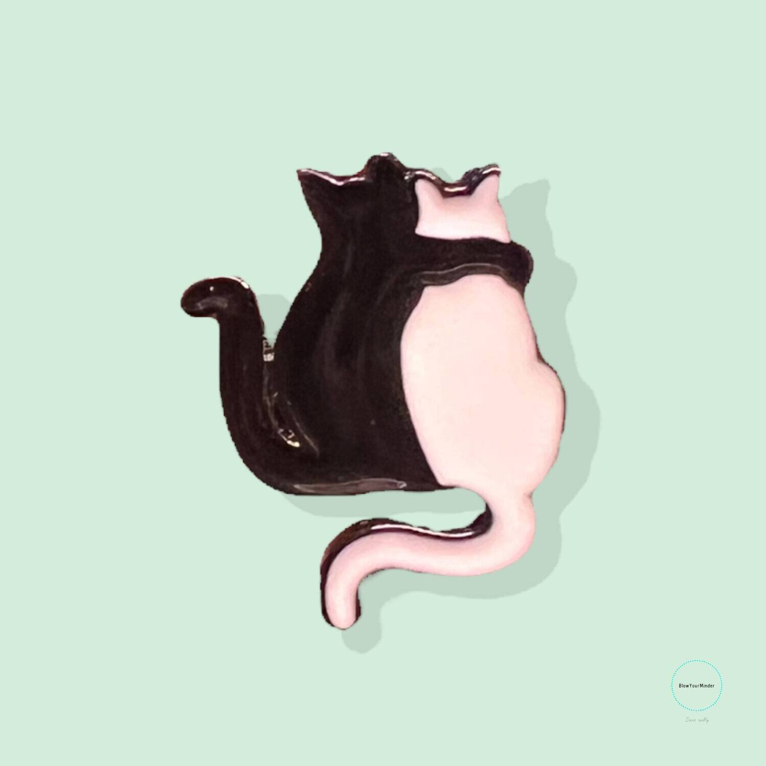 Best Friend Cats - Black - White - Needle Minder - Pin - Magnet