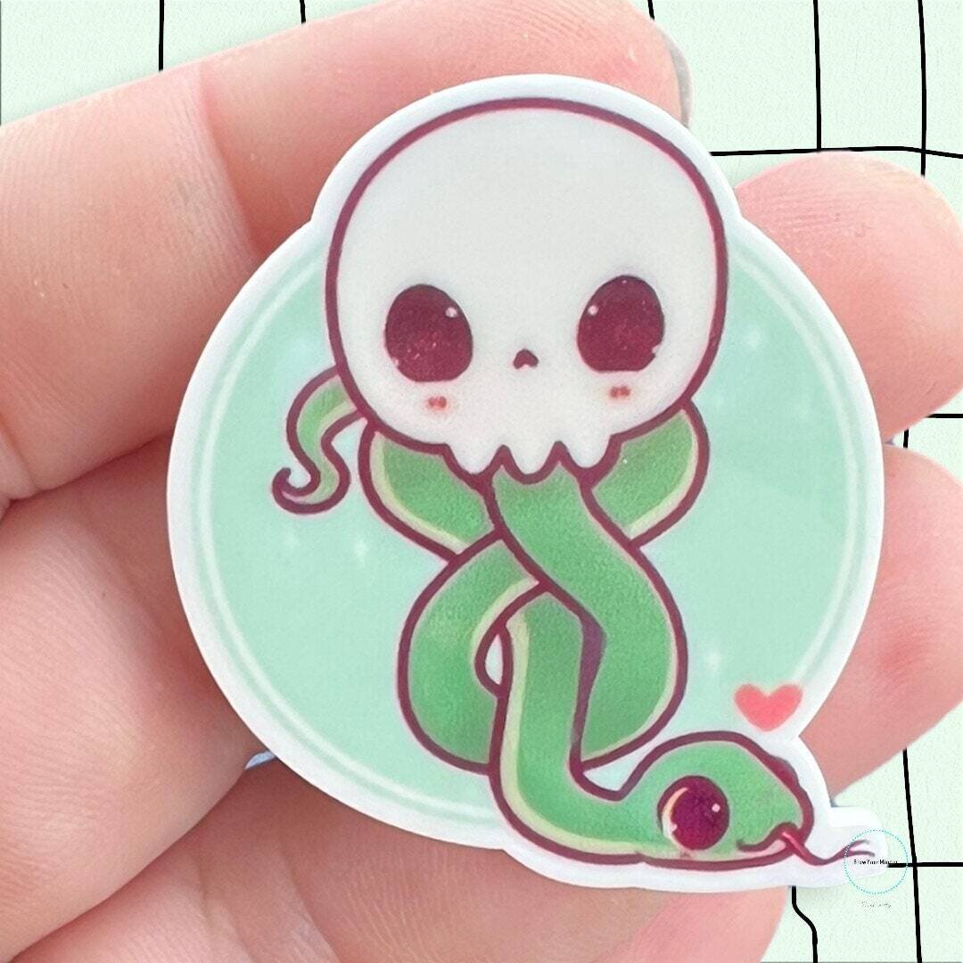 Skull - Snake - Acrylic - Needle Minder - Pin - Magnet