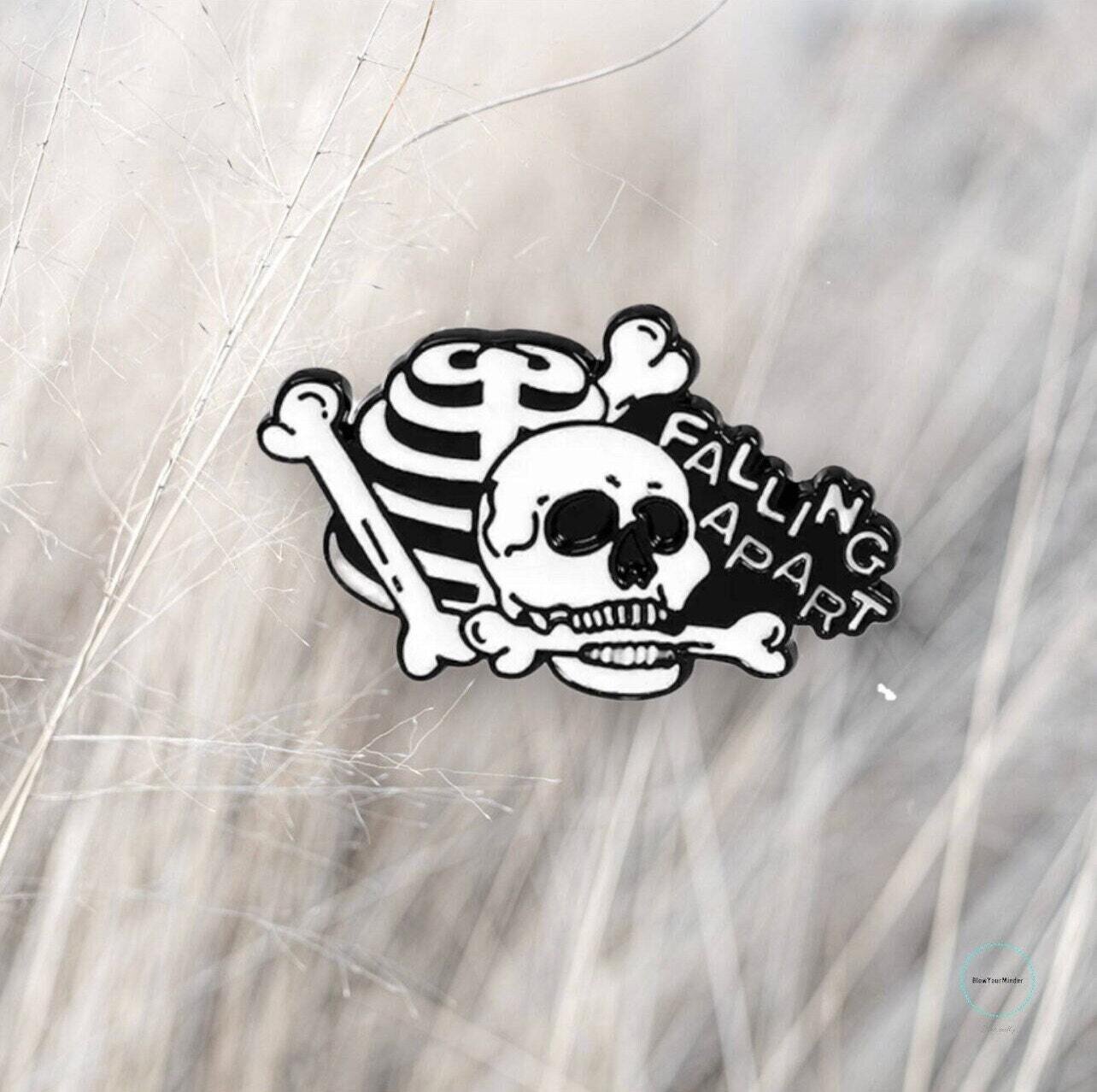Falling Apart - Skeleton - Bones - Needle Minder - Pin - Magnet