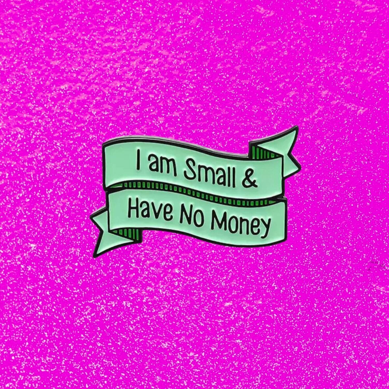 I Am Small - No Money - Ribbon - Needle Minder - Pin - Magnet