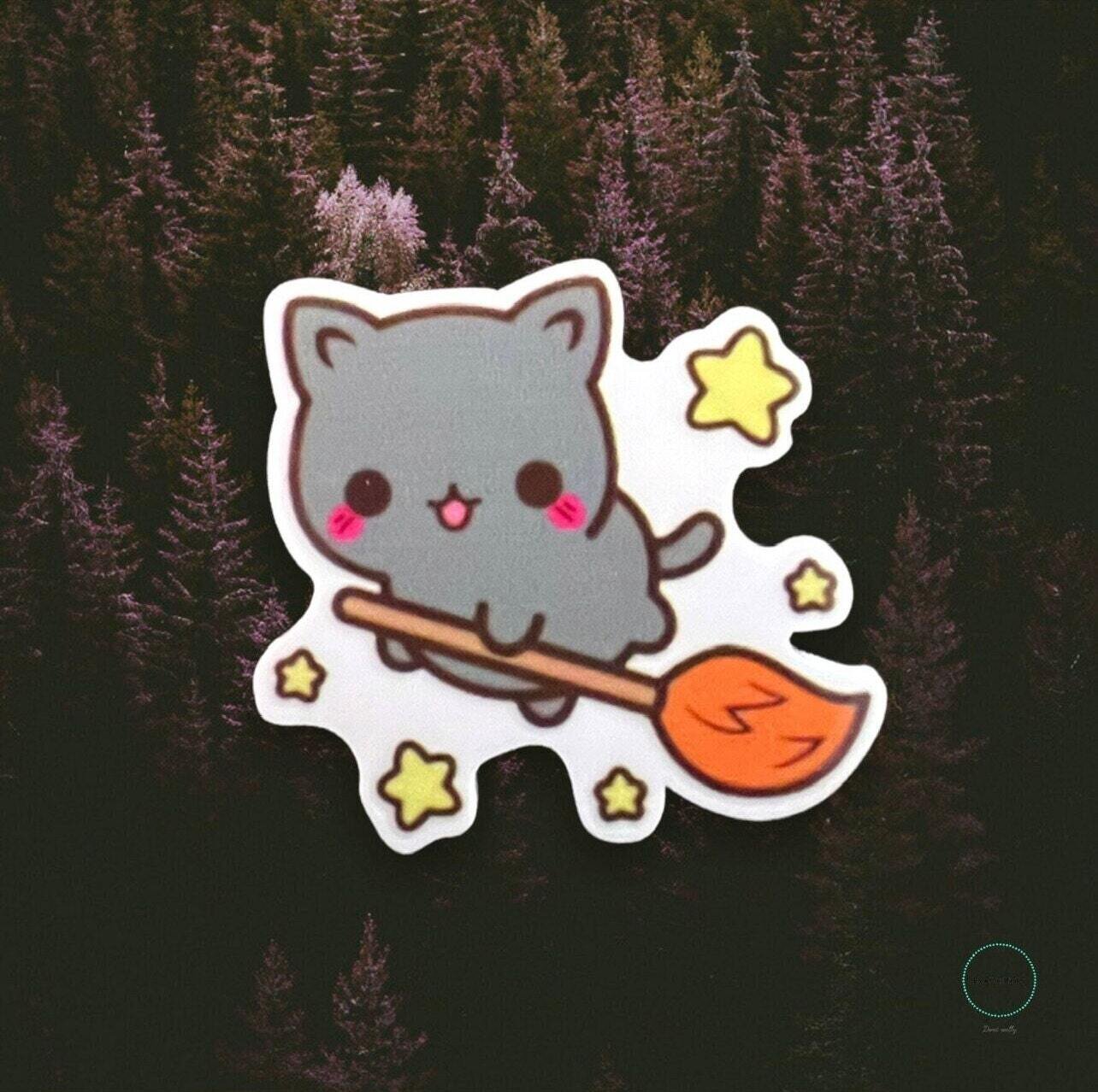 Cat - Kitten - Witchy - Witch - Halloween - Spell - Acrylic - Needle Minder - Pin - Magnet