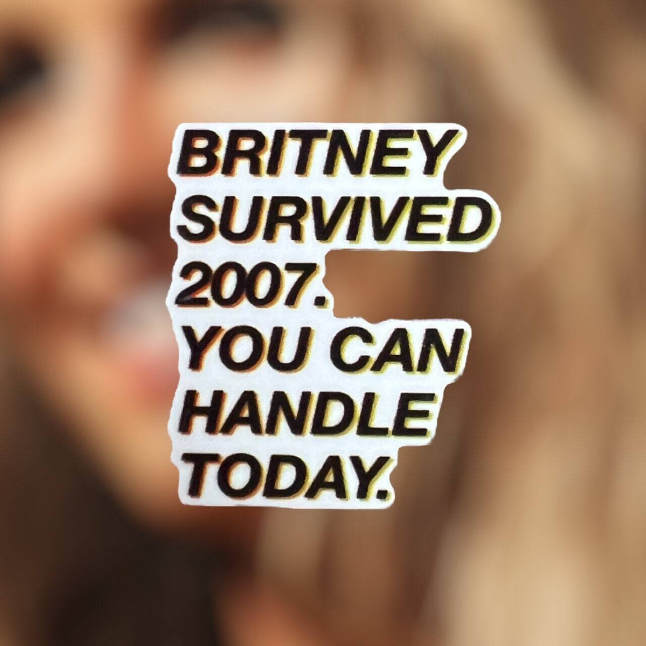 Britney Survived 2007 - You Can Handle Today - Funny Motivation - Motivational - Acrylic - Needle Minder - Pin - Magnet