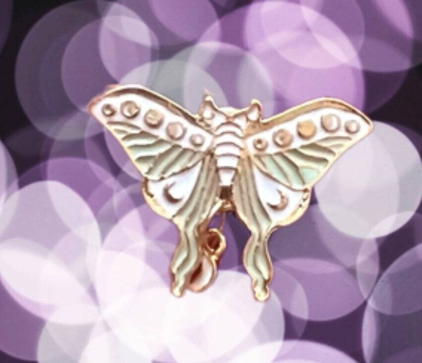 Moth - Charm Dangle - Insect - Bug - Moon - Witchy - Needle Minder - Pin - Magnet