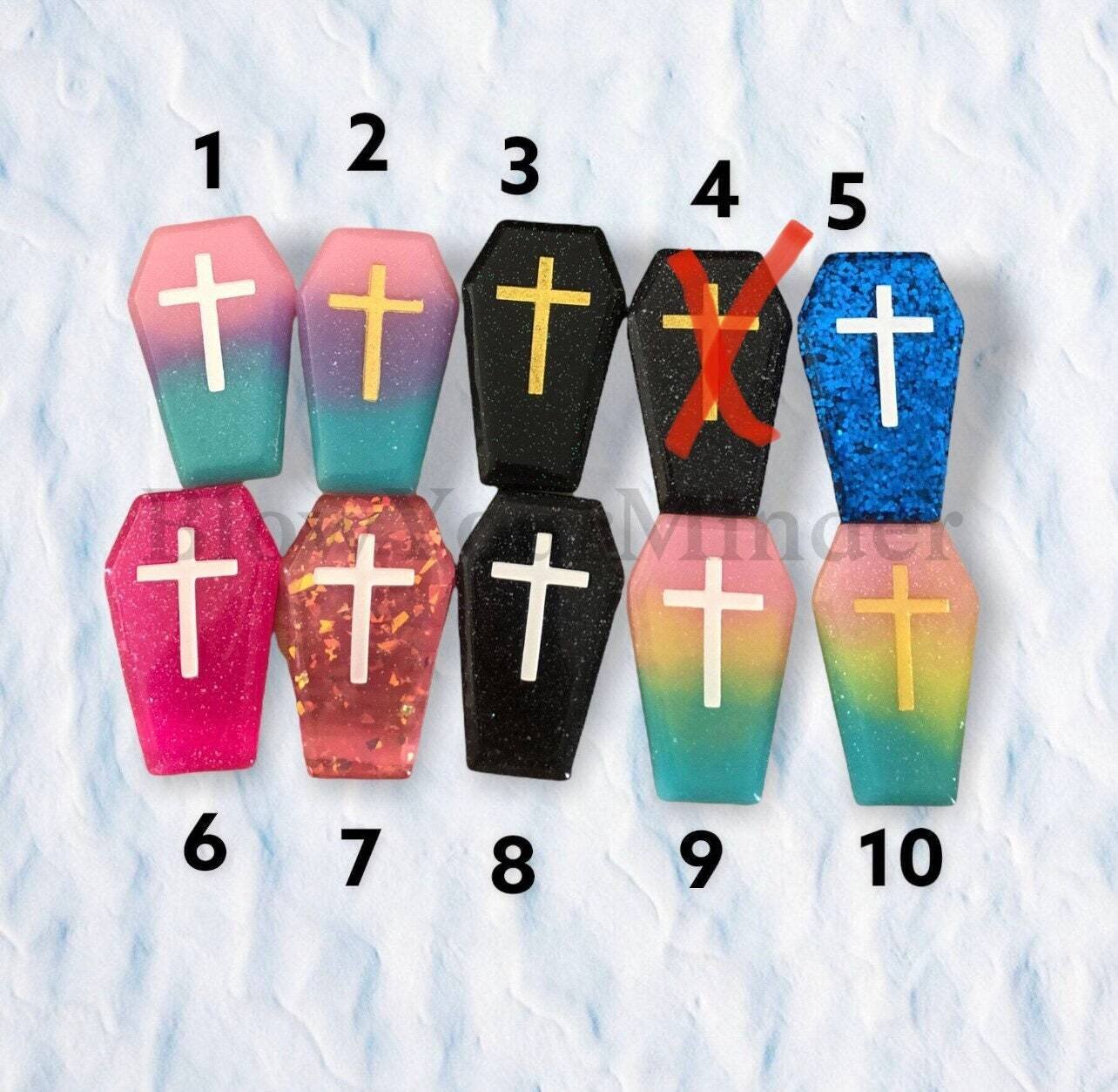 Large Random Tomb - Cross - Gothic - Glitter - Sparkle - Coffin - Needle Minder - Pin - Magnet