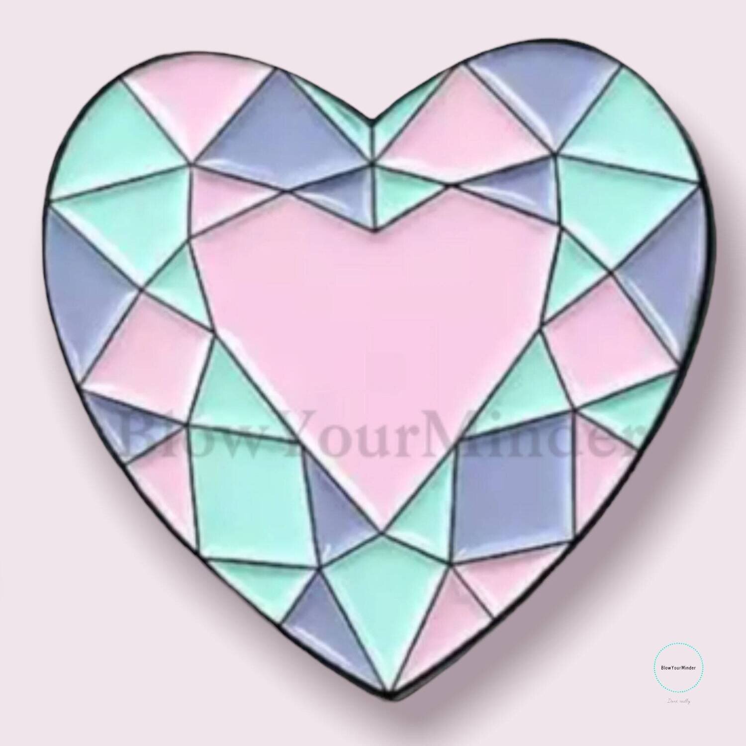 Diamond Heart - Pastel - Needle Minder - Pin - Magnet
