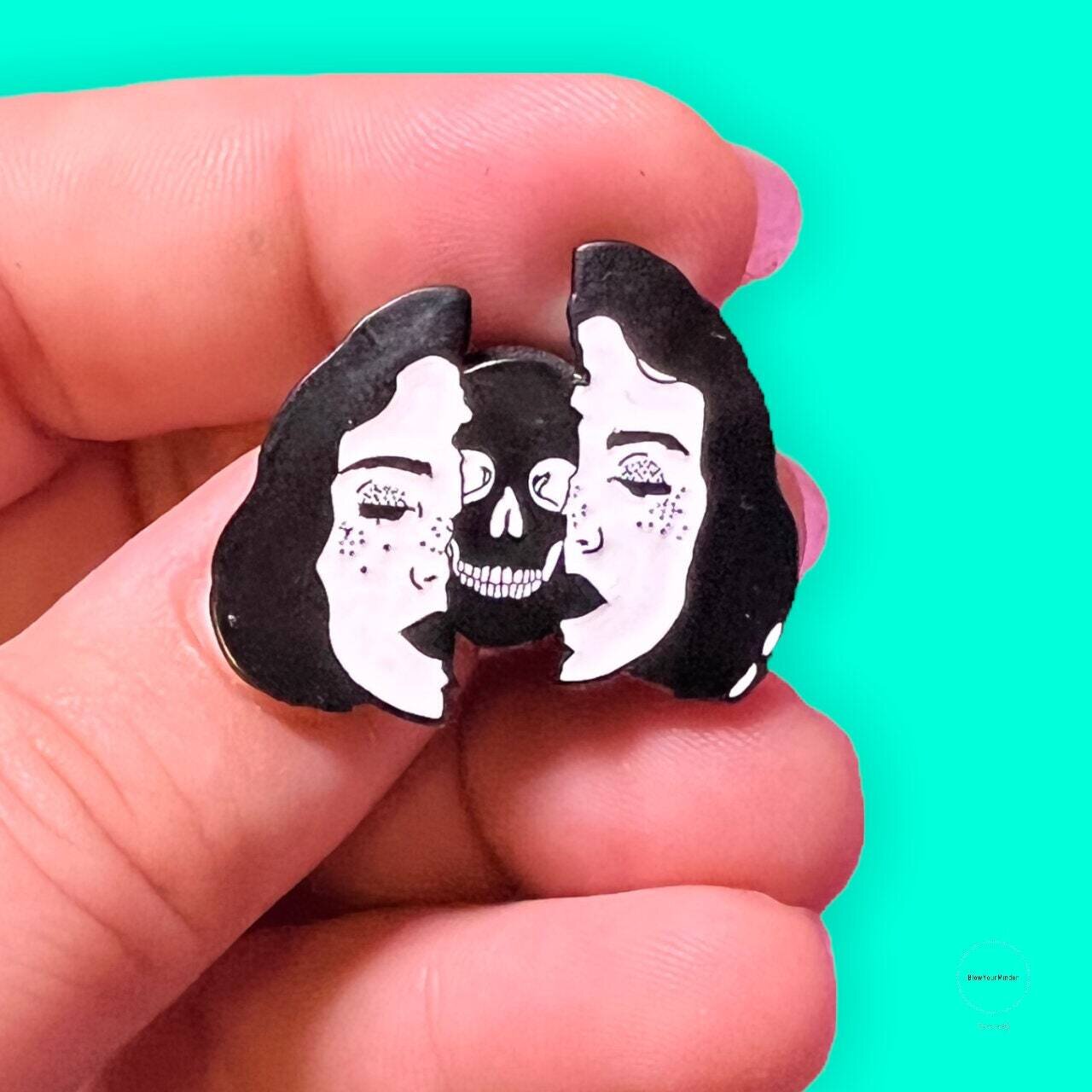 Underneath Us All - Beauty - Woman - Female - Girl - Goth - Gothic - Dark Needle Minder - Pin - Magnet