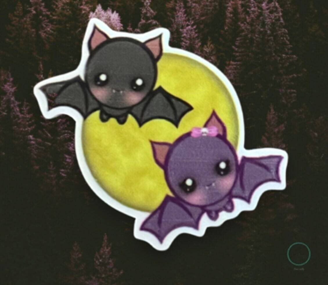 Bat Besties - Witchy - Halloween - Acrylic - Needle Minder - Pin - Magnet