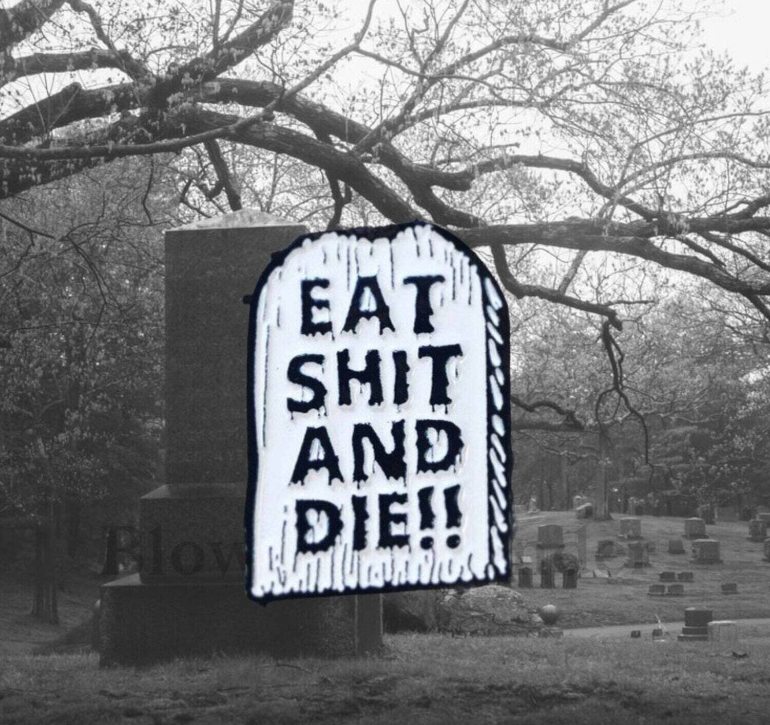 Eat Shit - Die - Tombstone - Grave - Needle Minder - Pin - Magnet