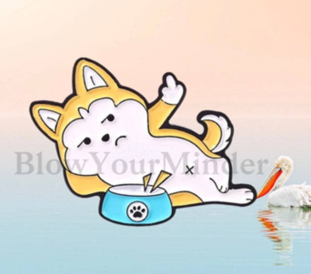Snarky Animal - Husky - Dog - Cat - Hedgehog - Middle Finger - Flip Off - Needle Minder - Pin - Magnet