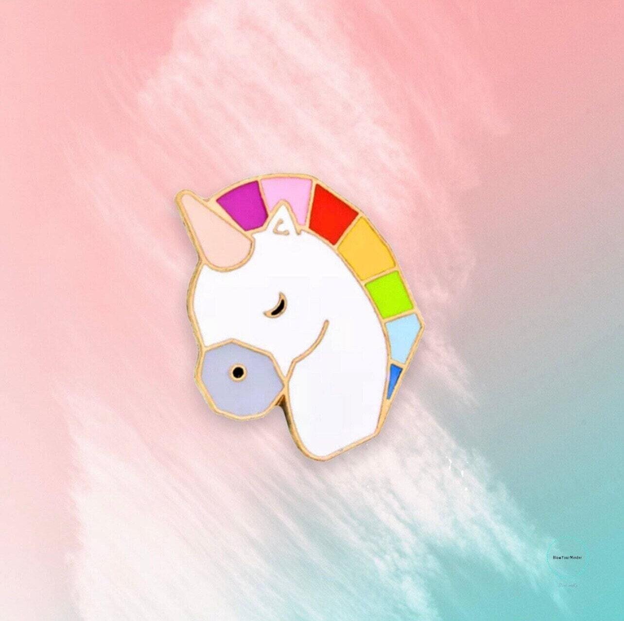b Grade - Unicorn - Horse - Fantasy - Rainbow - Beautiful - Girl - Needle Minder - Pin - Magnet