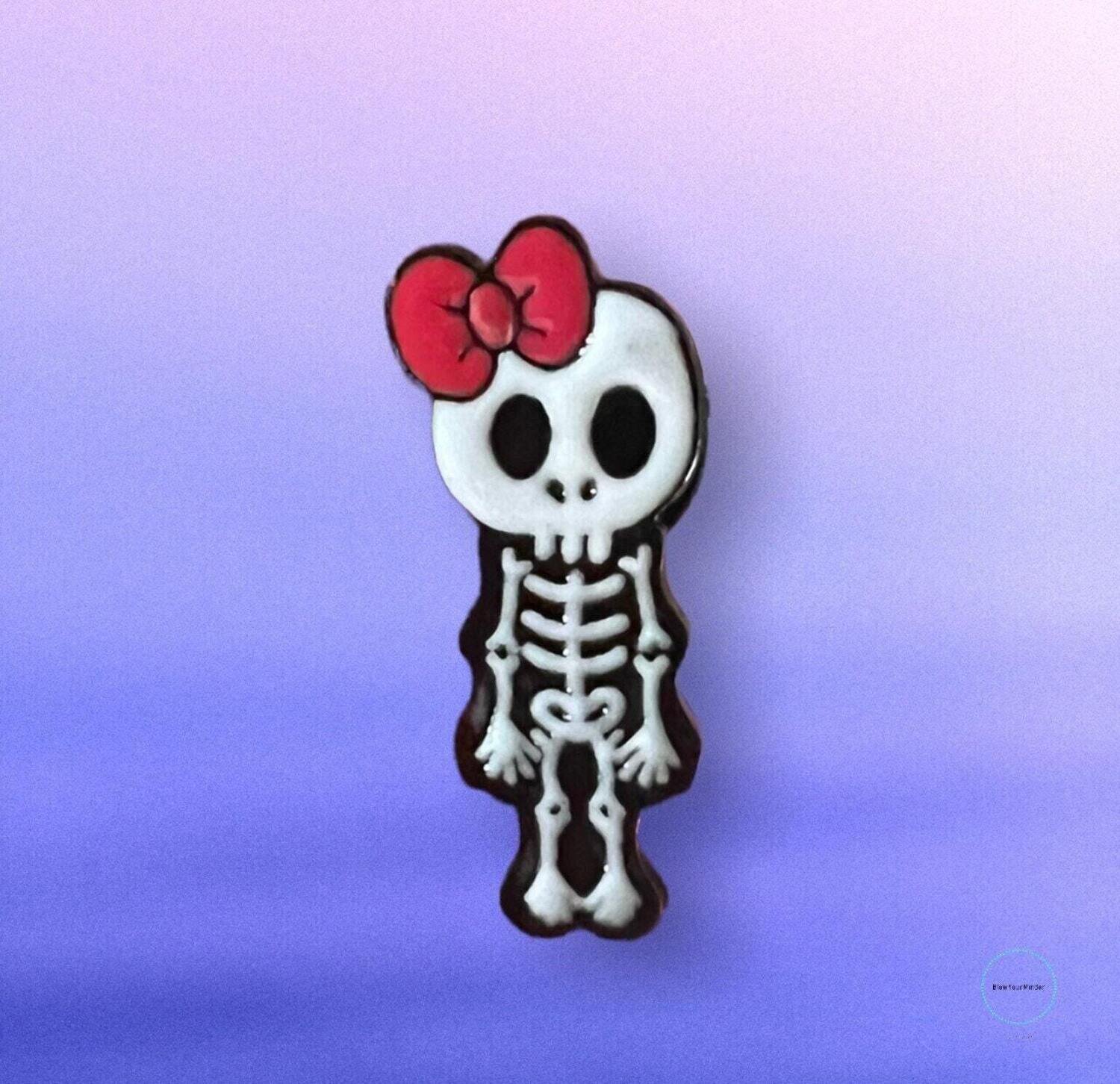 Skeleton - Girl - Skull - Bones - Needle Minder - Pin - Magnet