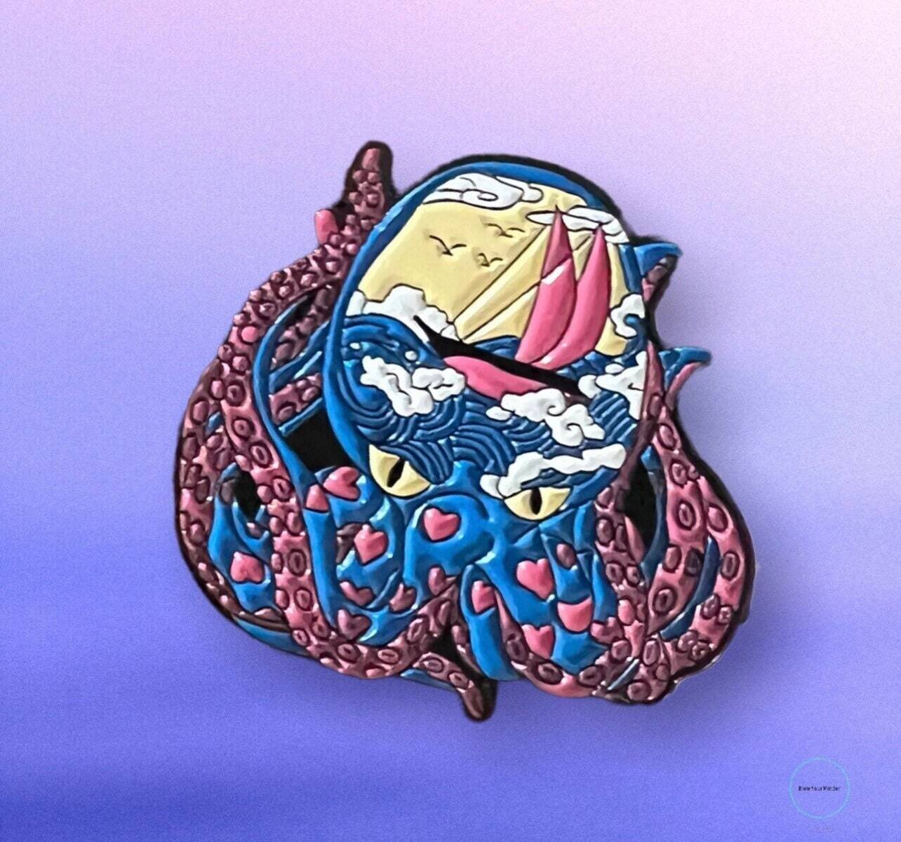 Octopus - Sea Monster - Ship - Needle Minder - Pin - Magnet