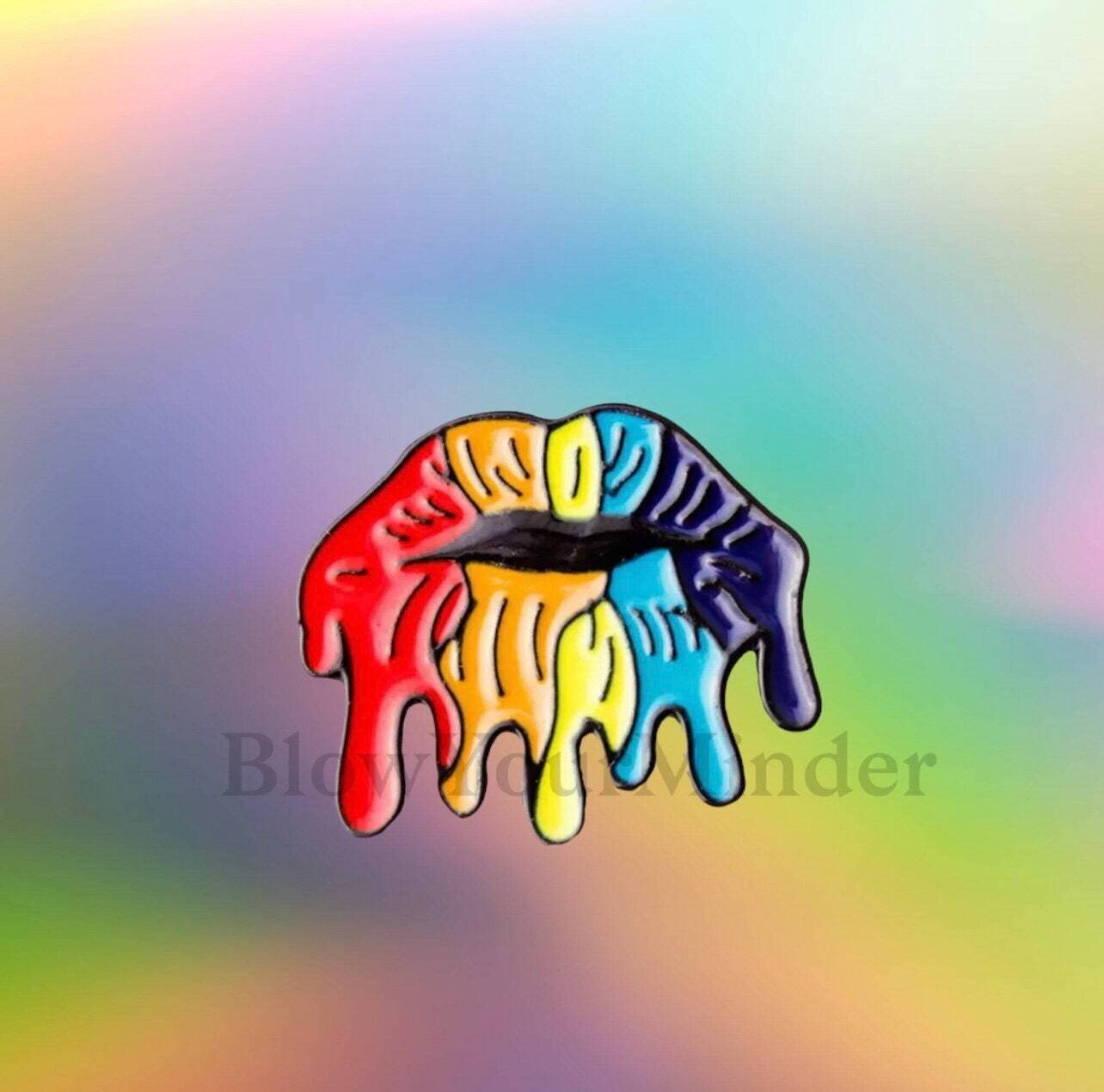 Rainbow - Melting Lips - Needle Minder - Pin - Magnet