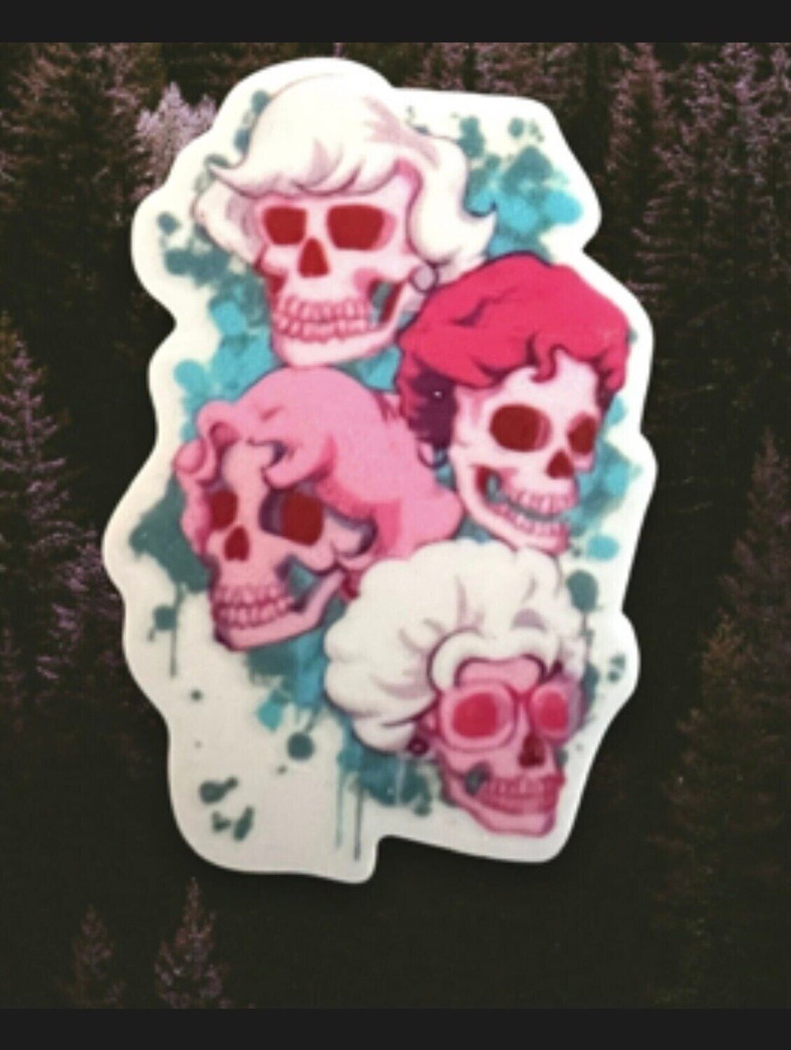 Golden Girls - Skull - Tv Show - Funny - Betty White - Acrylic - Needle Minder - Pin - Magnet