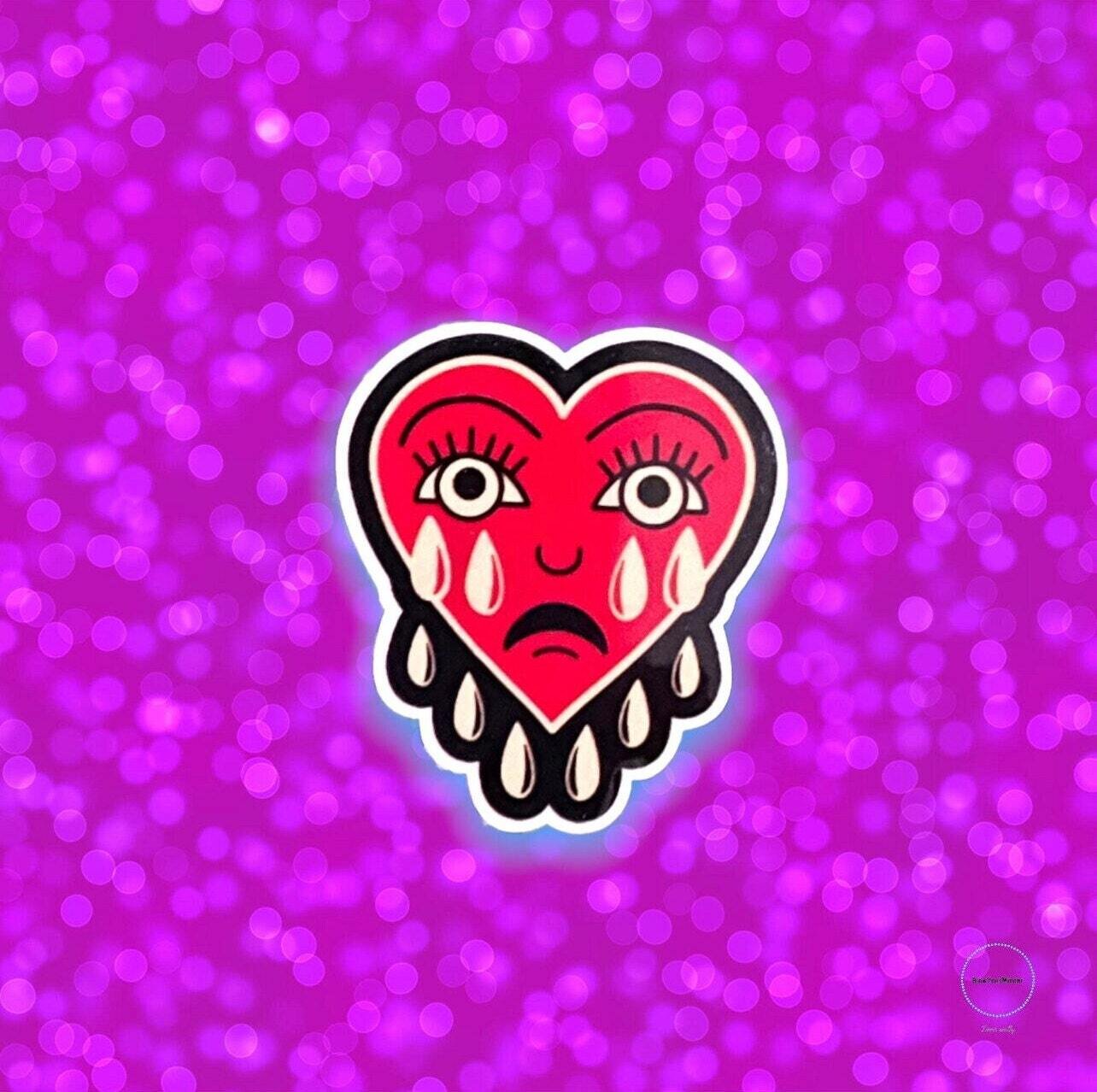 Heart - Flash Art - Acrylic - Love - Needle Minder - Pin - Magnet