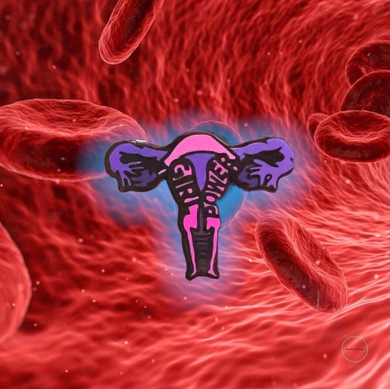 Girl Power - Uterus - Acrylic - Feminism - Woman - Needle Minder - Pin - Magnet
