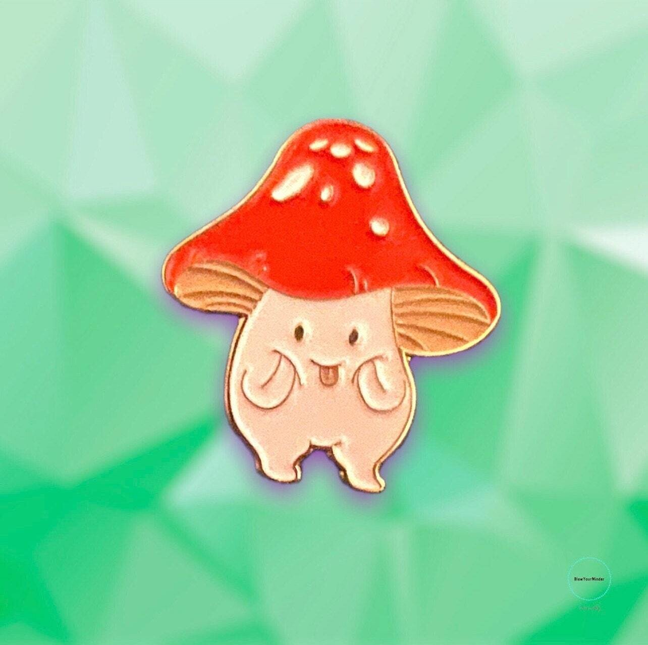Cute Face - Mushroom - Nature - Needle Minder - Pin - Magnet