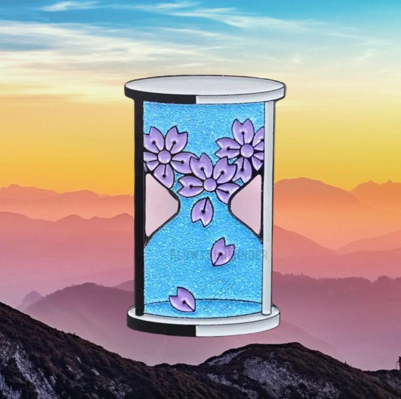 Flower Hourglass Hour Glass - Needle Minder - Pin - Magnet