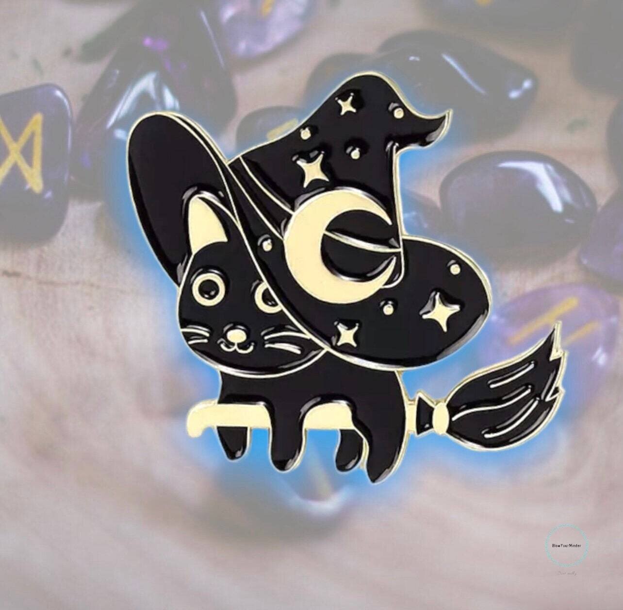 Cat - Kitty - Witch - Kitten - Feline - Pet - Animal - Needle Minder - Pin - Magnet