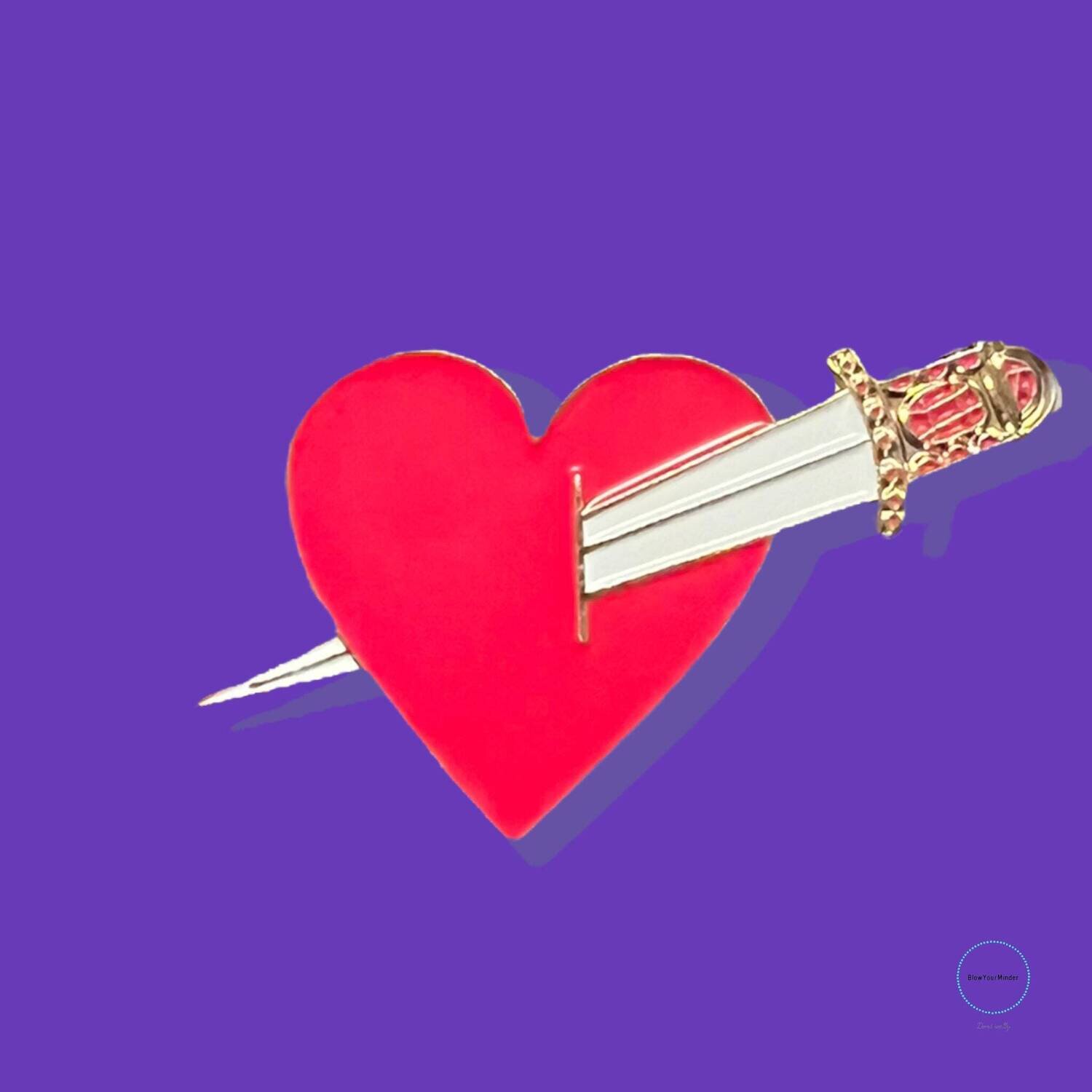 Dagger - Heart - Needle Minder - Pin - Magnet