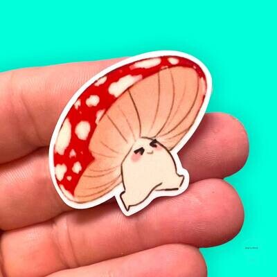 Mushroom - On A Mission - Acrylic - Needle Minder - Pin - Magnet