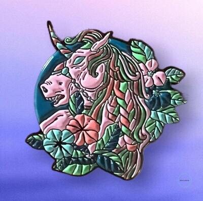 Evil Looking Unicorn - Artistic - Abstract - Beautiful - Art - Needle Minder - Pin - Magnet