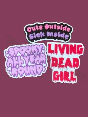 Cute Outside - Sick Inside - Goth - Gothic - Halloween - Acrylic - Minder - Needle - Pin - Magnet