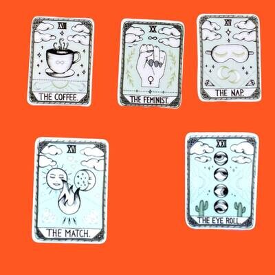 Tarot Card - Nap - Eye Roll - Tinder Match - Snarky - Feminist - Coffee - Needle Minder - Needle - Pin - Magnet