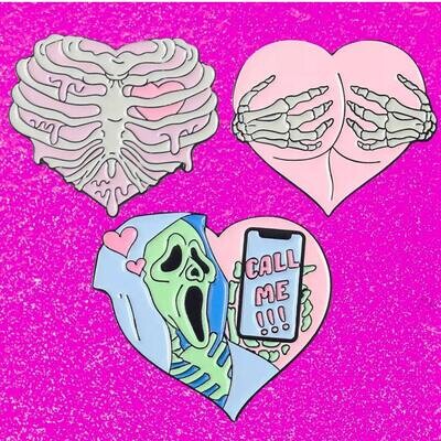 Pastel Horror - Ghost Face - Booty- Ribs - Heart - Skeleton - Needle Minder - Needle - Pin - Magnet