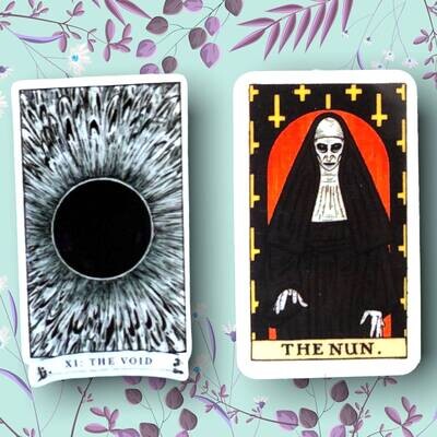 The Nun - Void - Horror - Scary - Thriller - Tarot Card - Witchy - Spiritual - Psychic - Funny - Acrylic - Minder - Needle - Pin - Magnet