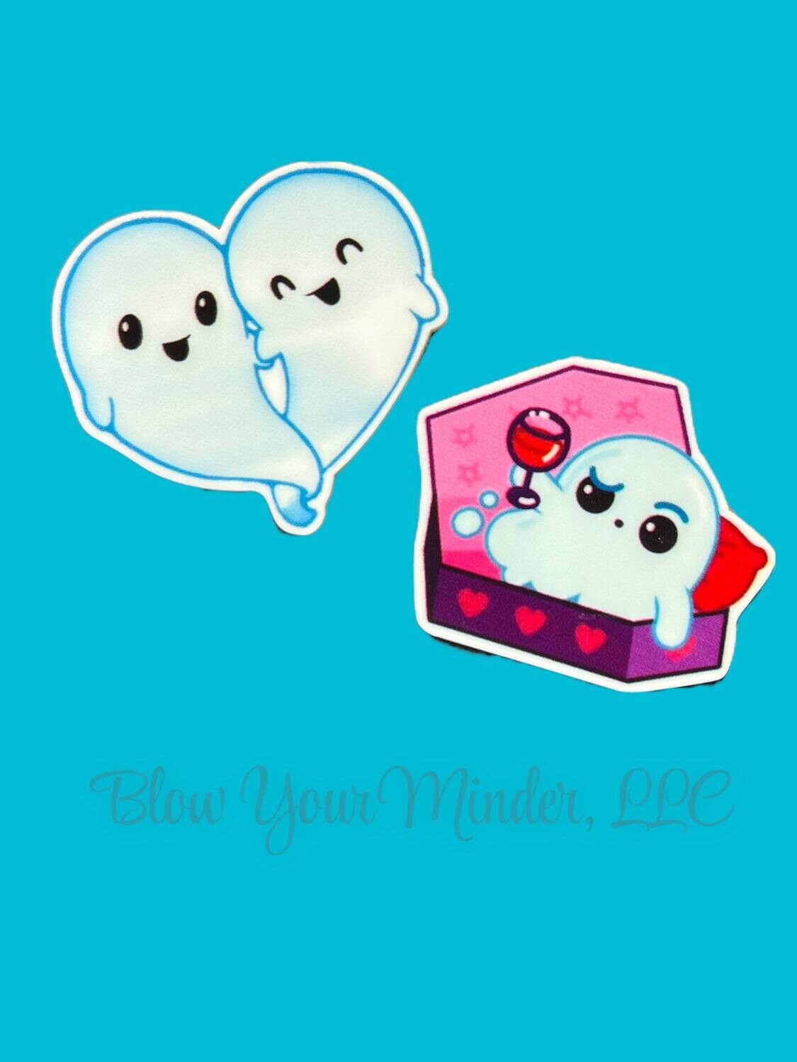 Ghost Love - Heart - Coffin - Spirit - Eternal - Acrylic - Minder - Needle - Pin - Magnet