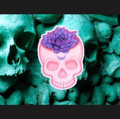 Skull - Vase - Flower - Acrylic - Minder - Needle - Pin - Magnet