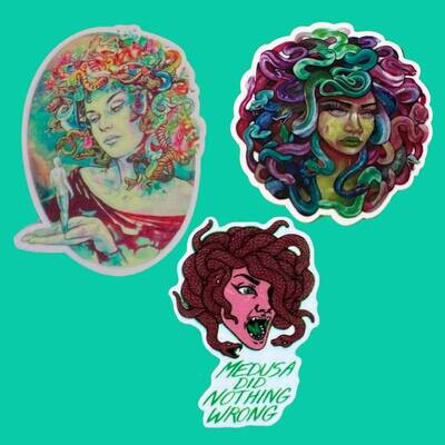 Medusa - Stone - Beautiful - Snakes - Acrylic - Needle Minder - Needle - Pin - Magnet