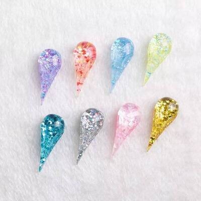 Set Of 2 Random Colored - Bird Skull - Raven - Crow - Bones - Skelton - Charm - Acrylic - Minder - Needle - Pin - Magnet