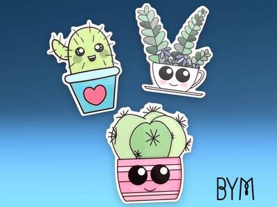 Cactus - Anime - Chibi - Kawaii - Plant - Grow - Cute - Needle Minder - Needle - Pin - Magnet- Acrylic