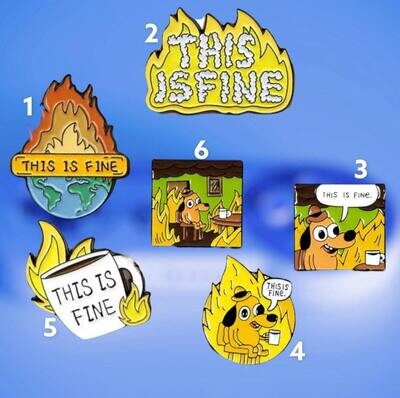 This Is Fine - Fire - World - Funny - Needle Minder - Needle - Pin - Magnet